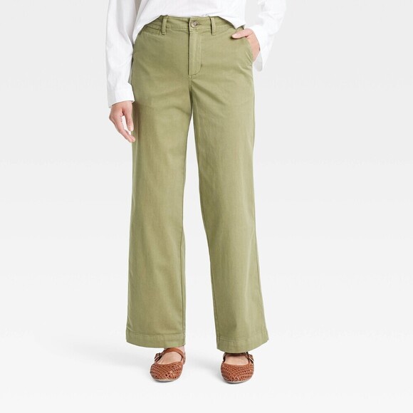 Universal Thread Pants - Universal Thread▪️Mid-Rise Straight Leg Relaxed Chino Pants in Olive Green